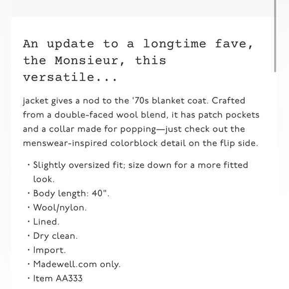 MADWELL Elmcourt Coat Heather Charcoal XXS 00 - Picture 7 of 8